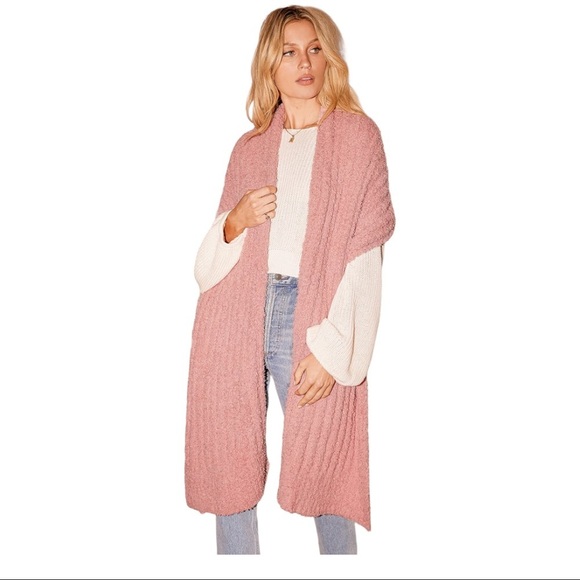 Free people Cloud Blush Pink Ribbed Knit Scarf - Picture 2 of 7